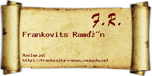 Frankovits Ramón névjegykártya
